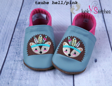 Lederpuschen Boho Igel 1
